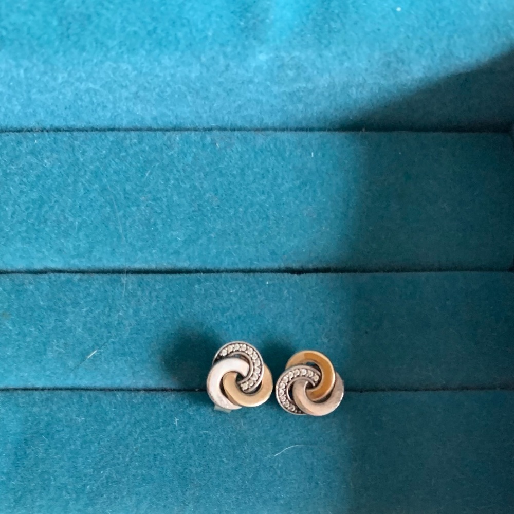 Pandora Stud Earrings Gold and Silver